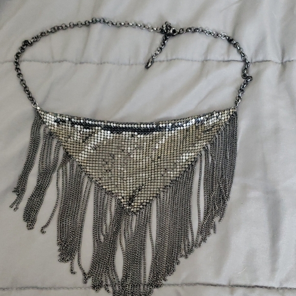 Silver Fringe Necklace - Picture 1 of 3